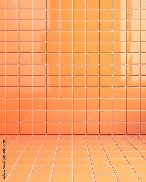 Obraz Light Orange Square Tile Room