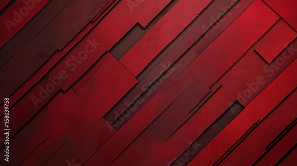 Fototapeta Crimson Geometric Abstract:  Intricate layers of deep crimson and burgundy rectangles create a dynamic, angular abstract design. Perfect for backgrounds, presentations, or modern designs. 