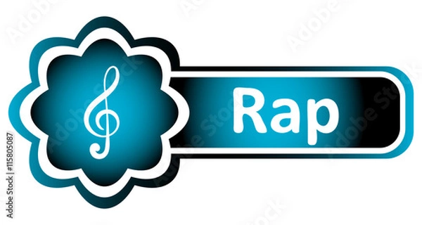 Fototapeta Double icon blue treble clef rap