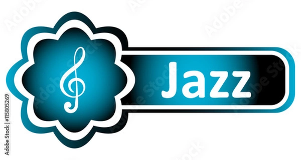 Fototapeta Double icon blue treble clef jazz