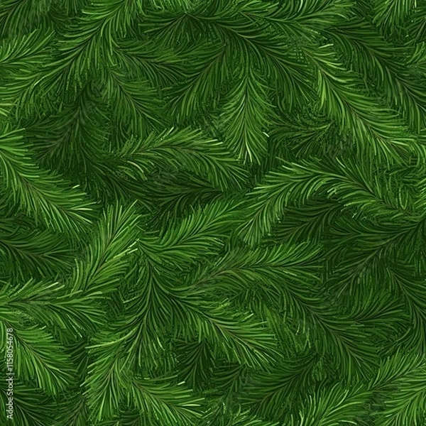 Obraz Seamless Christmas Tree Branches Pattern