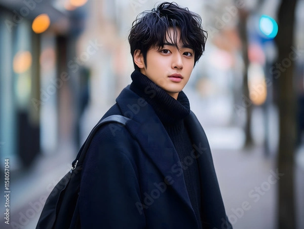 Obraz 16アジア人青年　男性ポートレート Gererated AI