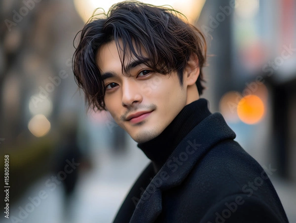 Obraz 9アジア人青年　男性ポートレート Gererated AI