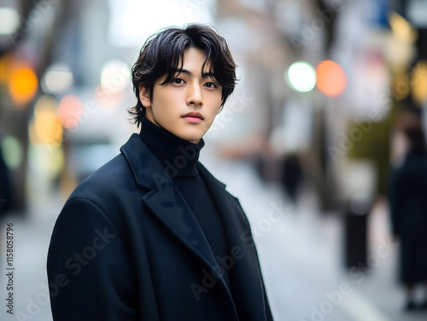 Obraz 4アジア人青年　男性ポートレート Gererated AI