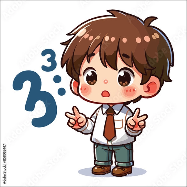 Obraz the boy is learning to count