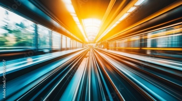 Fototapeta Modern Transit Systems in Dynamic Perspective