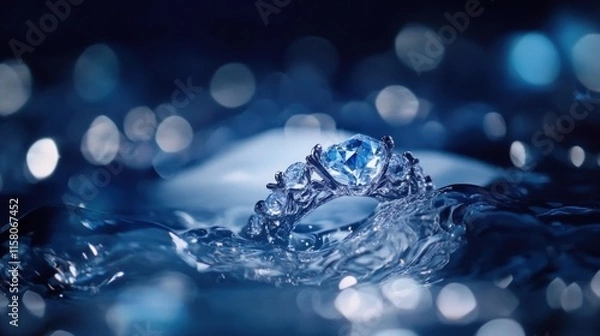 Fototapeta A Sapphire Ring's Enchanting Aquatic Dance