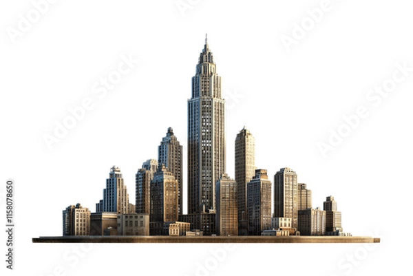 Fototapeta Skyscraper Isolated on White Background