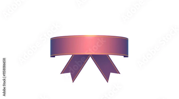 Fototapeta modern wide red ribbon with elegant folds on a white background