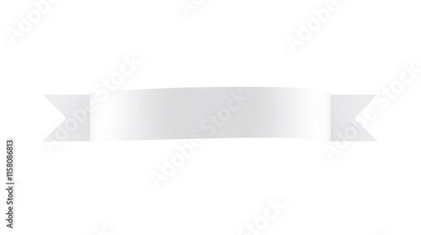 Obraz clean white ribbon with soft shadows, floating on a plain background