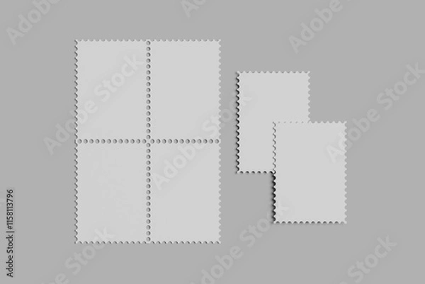 Obraz Blank Postage Stamp Mockup