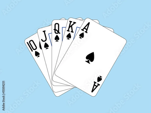 Obraz Karty do gry - Royal Flush of Spades