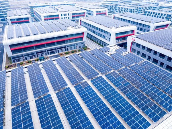 Obraz Solar farms on city rooftops