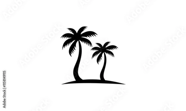 Fototapeta palm tree silhouette vector
