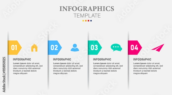 Fototapeta Process flow chart infographic