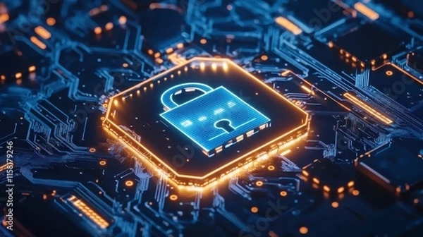 Fototapeta Secure Data Flow with High Contrast Imagery