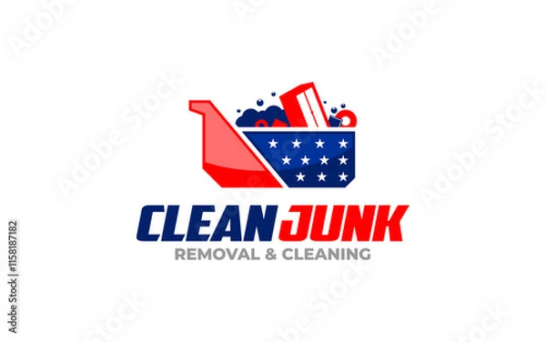 Obraz Illustration vector graphic of junk removal solution services logo design template