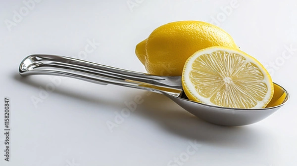 Fototapeta Lemon Squeezer Tool for Fresh Juice - Isolated on White Background