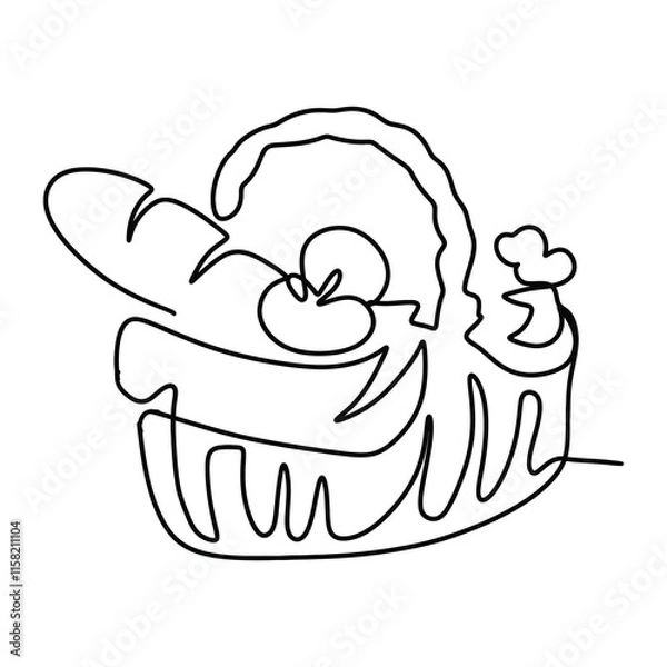 Obraz Picnic Food Drink Graphic Design Line Art Vector Decoration