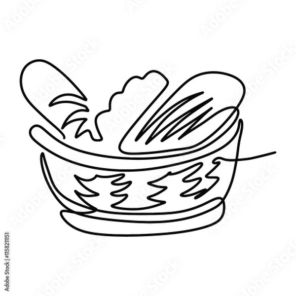 Obraz Picnic Food Drink Graphic Design Line Art Vector Decoration