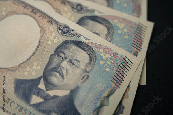 Obraz 並べられた千円紙幣