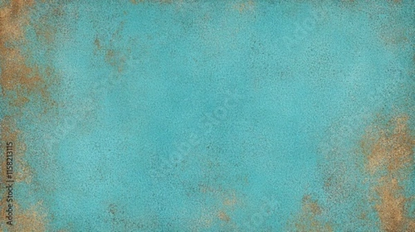 Fototapeta Textured Background with Distressed Turquoise and Rustic Copper Elements