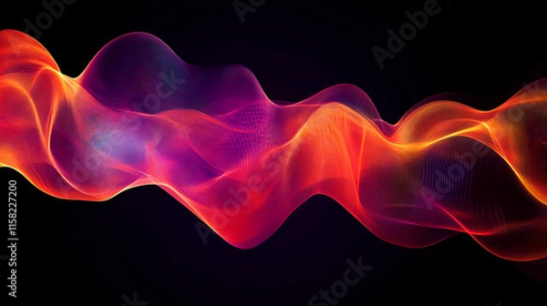 Fototapeta Abstract Energy Flow: A vibrant abstract composition featuring swirling, luminous lines of red, orange, and purple against a dark background. This captivating image evokes a sense of movement, energy.