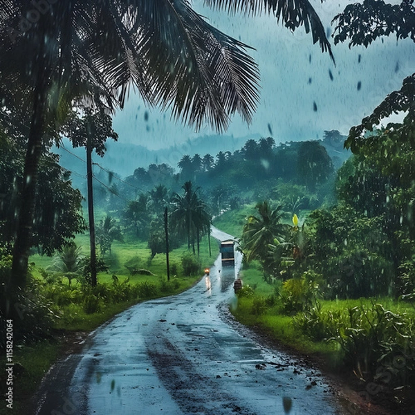 Obraz Raining country side