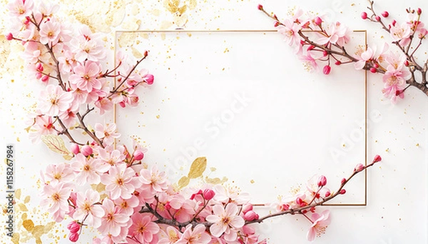 Fototapeta 梅の花で作った和柄フレーム