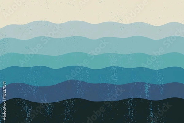Fototapeta Retro Gradient Background with Grain Texture, Light to Dark Blue Transition, and Subtle Noise Pattern