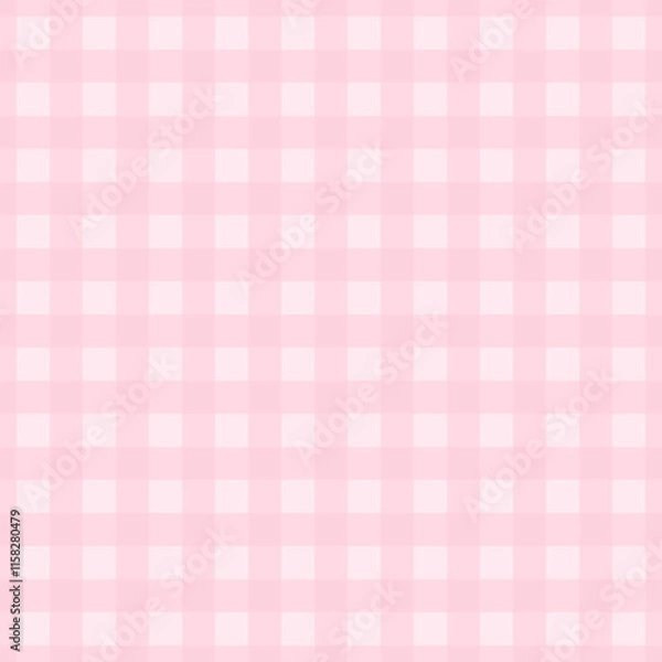 Obraz Pink gingham check seamless pattern. Soft and romantic checkered design. Perfect Valentine’s day background for love-themed creative projects.
