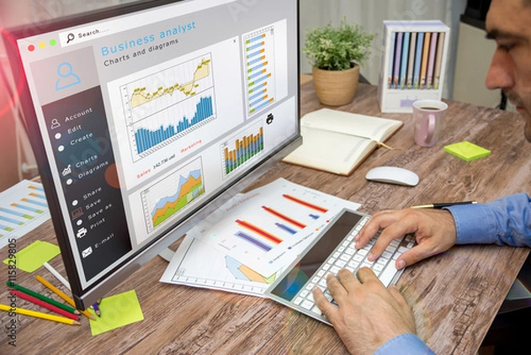 Fototapeta Analysing business data