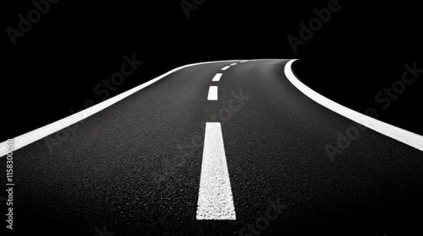Fototapeta Winding road journey open highway photography minimalist aerial view exploration concept