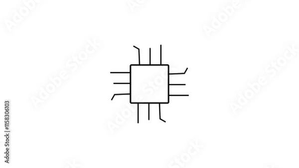 Fototapeta Technology processor icon, simple logotype CPU icon concept background illustration.