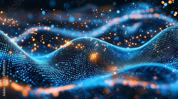 Fototapeta Digital Technology Background with Digital Data Dots