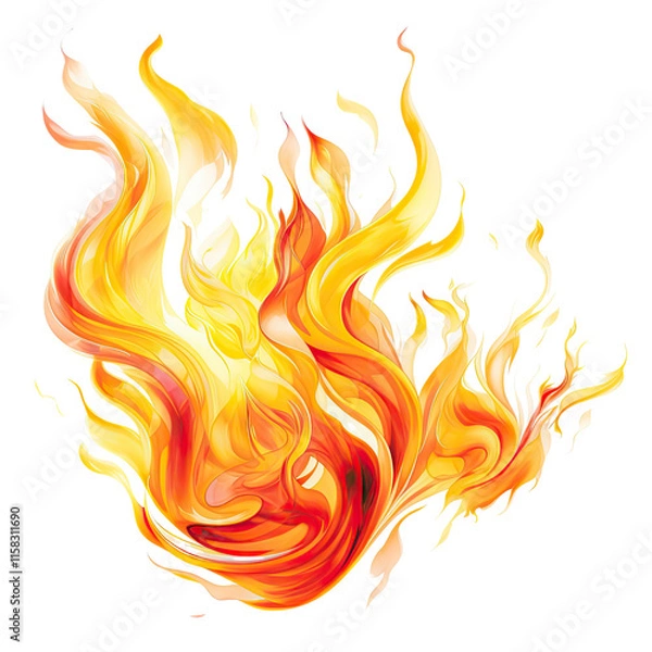 Obraz Flame Isolated Background, Generative AI	
