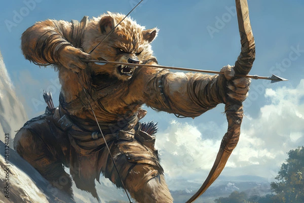 Obraz human bear with arrow