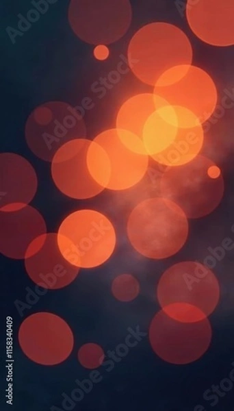 Fototapeta Abstract blurred orange circles, glowing softly , art, soft, dreamy