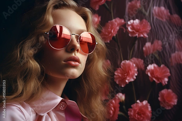 Obraz rose-coloured glasses (generative AI)