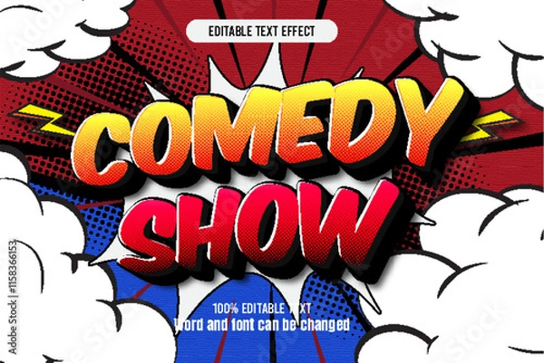 Obraz Comedy show editable text effect 3d emboss comic