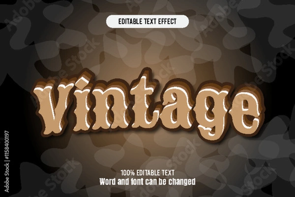 Obraz Vintage editable text effect 3d emboss cartoon