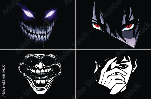 Fototapeta Vector Face Design for black t shirt