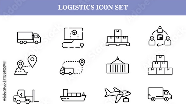 Fototapeta Vector logistics icon set