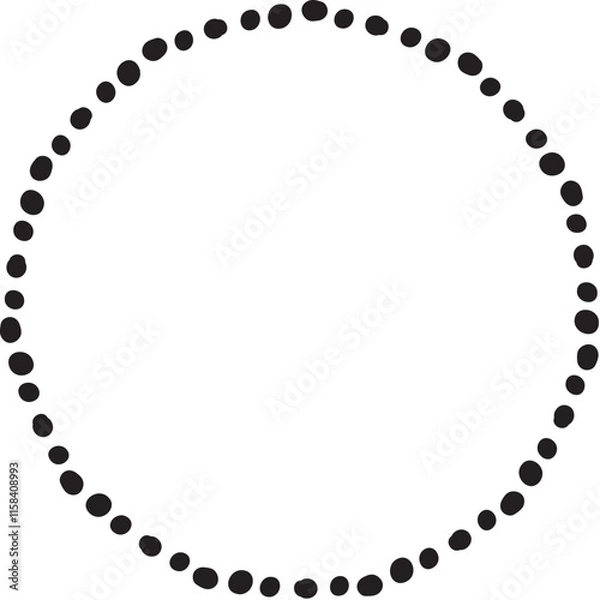 Fototapeta Dotted Circle Frame Vector, Dotted Circle Frame Vector Illustration, 