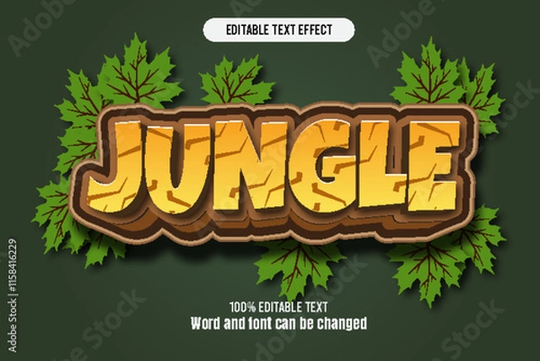 Obraz Jungle text effect 3d emboss cartoon
