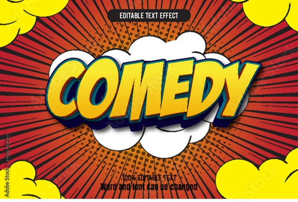 Fototapeta comedy editable text effect 3d emboss comic