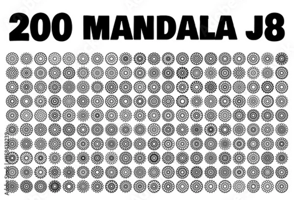 Obraz various mandala collections - 200 set yoga pattern