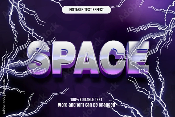 Obraz space editable text effect 3d emboss 80s