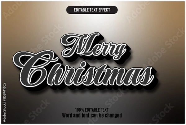 Obraz merry christmas editable text effect 3d emboss mode rent