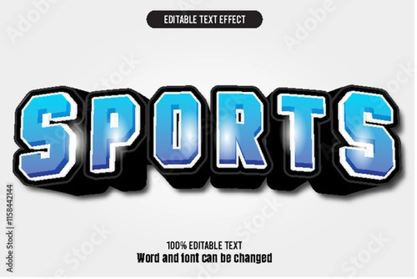 Obraz  Sports editable text effect 3d emboss cartoon